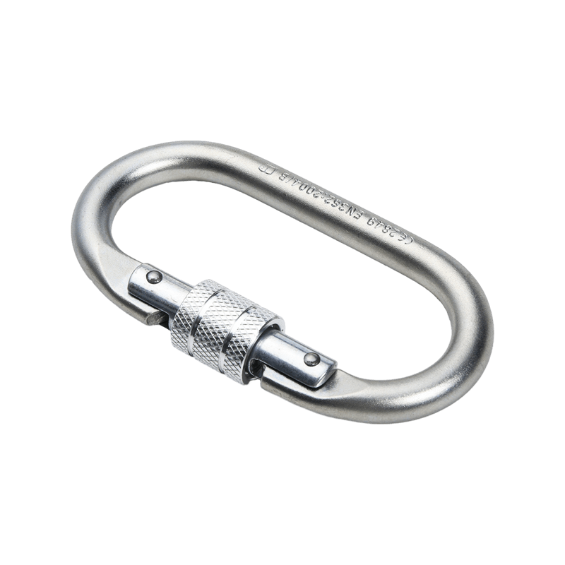 Galvanized 25KN Screw Lock Steel Carabiner