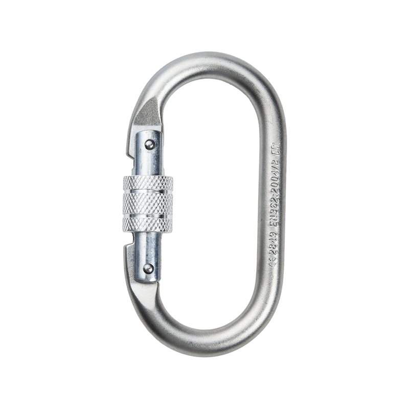 Galvanized 25KN Screw Lock Steel Carabiner