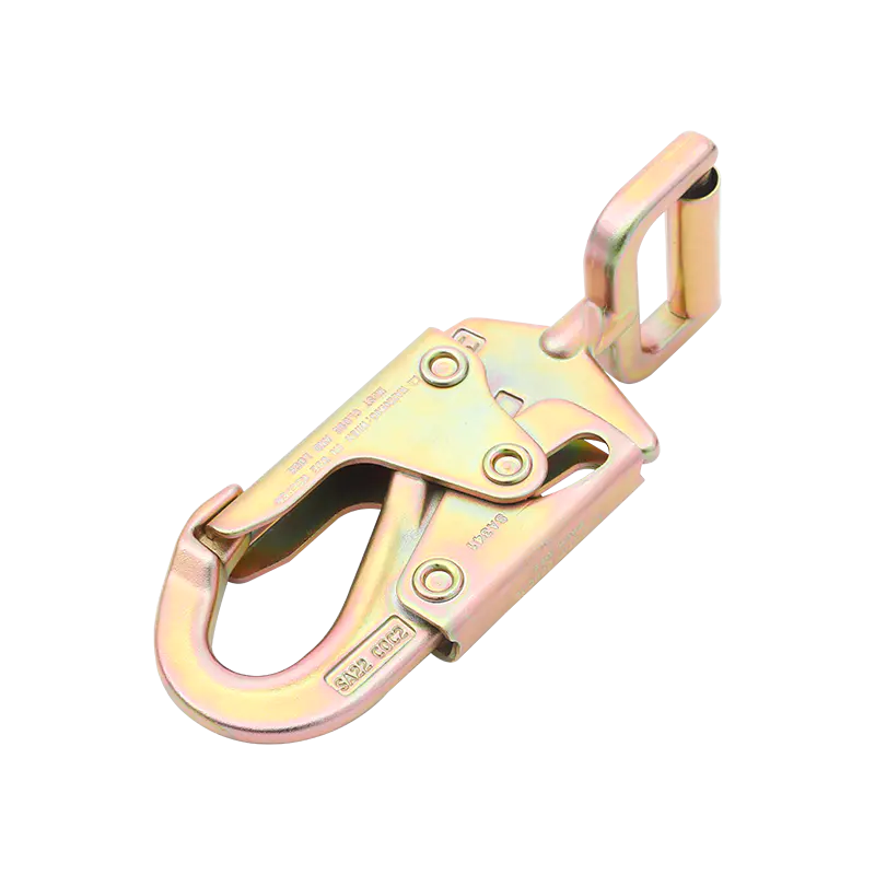 How does the swivel feature enhance the functionality and safety of the snap hook?